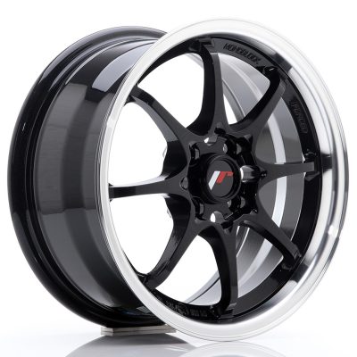 felga JR Wheels JR5 15x7 ET35 4x100 Gloss Black w/Machined Lip