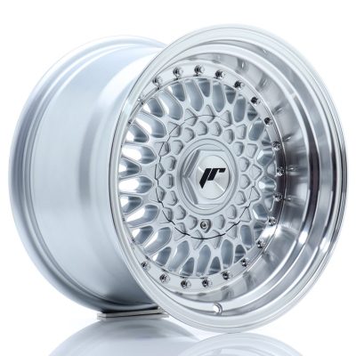 felga JR Wheels JR9 15x9 ET10 4x100/108 Silver w/Machined Lip+Silver Rivets