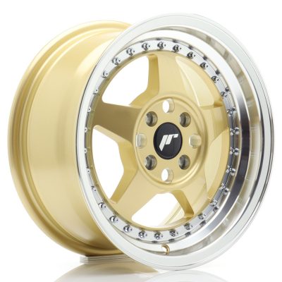 felga JR Wheels JR6 15x7 ET35 4x100 Gold w/Machined Lip