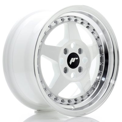 felga JR Wheels JR6 15x7 ET35 4x100 White w/Machined Lip