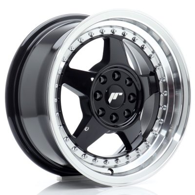 felga JR Wheels JR6 15x7 ET25 4x100/108 Gloss Black w/Machined Lip
