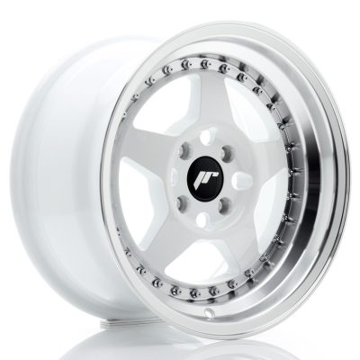 felga JR Wheels JR6 15x8 ET25 4x100 White w/Machined Lip