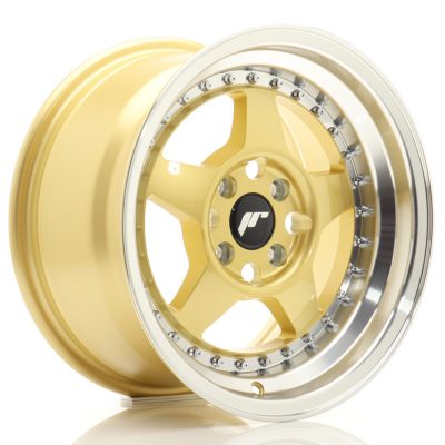 felga JR Wheels JR6 15x8 ET25 4x100 Gold w/Machined Lip
