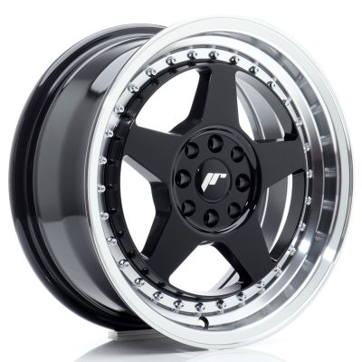 felga JR Wheels JR6 16x7 ET25 4x100/108 Gloss Black w/Machined Lip
