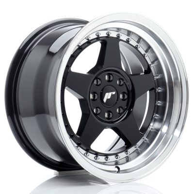 felga JR Wheels JR6 16x9 ET20 4x100/108 Gloss Black w/Machined Lip
