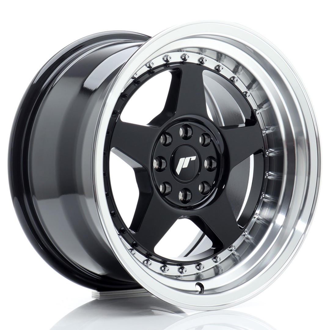 felga JR Wheels JR6 16x9 ET20 4x100/108 Gloss Black w/Machined Lip