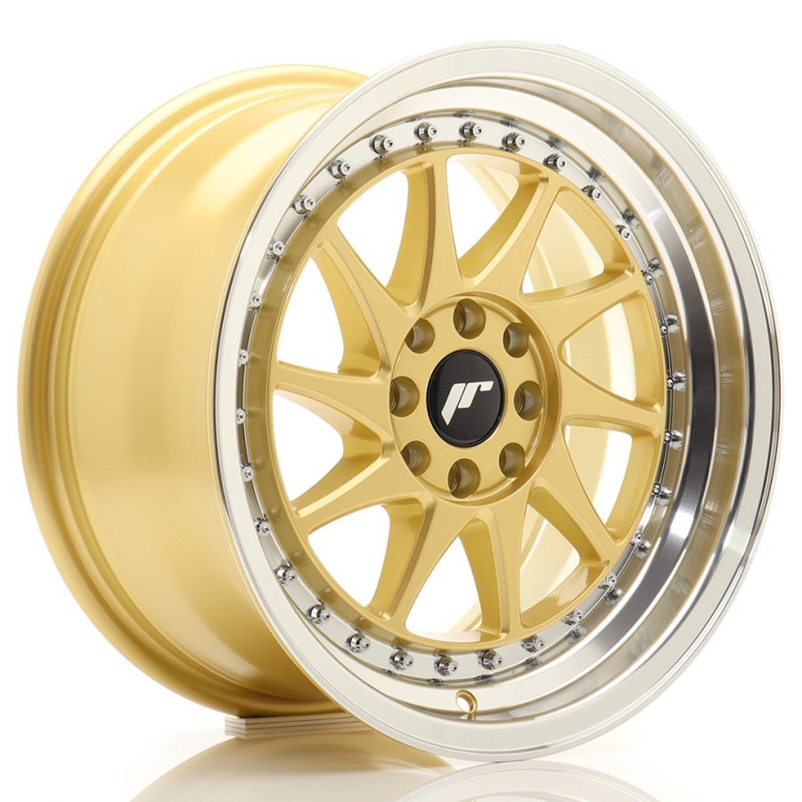 felga JR Wheels JR26 16x8 ET25 4x100/108 Gold w/Machined Lip